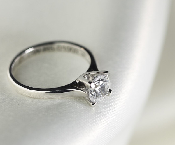 Solitaire ring met ronde diamant