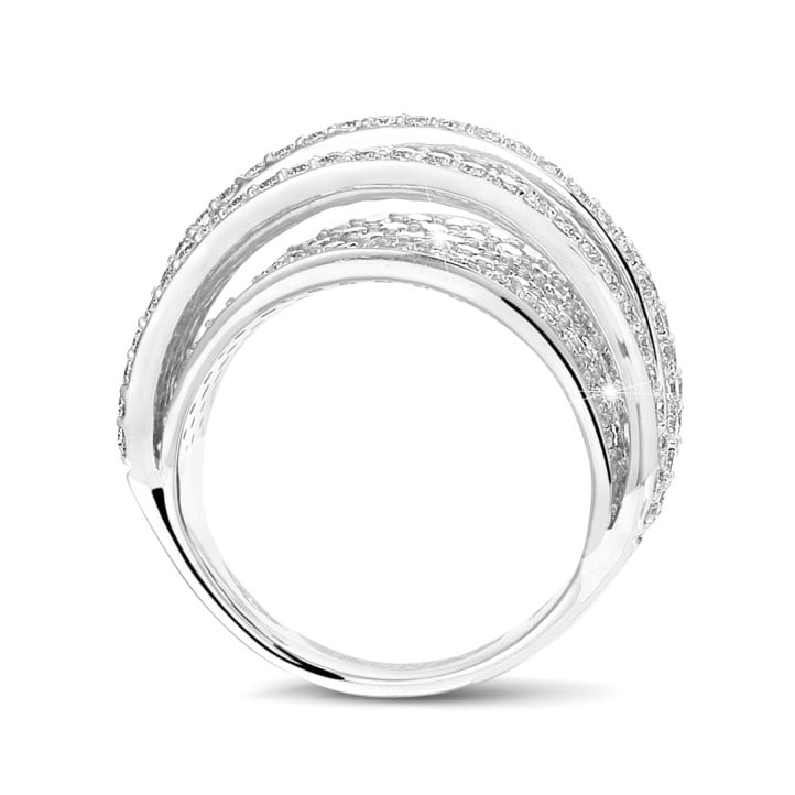 3.50 karaat ring in wit goud met ronde diamanten