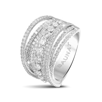 Ring met briljant - 1.60 karaat ring in wit goud met ronde diamanten