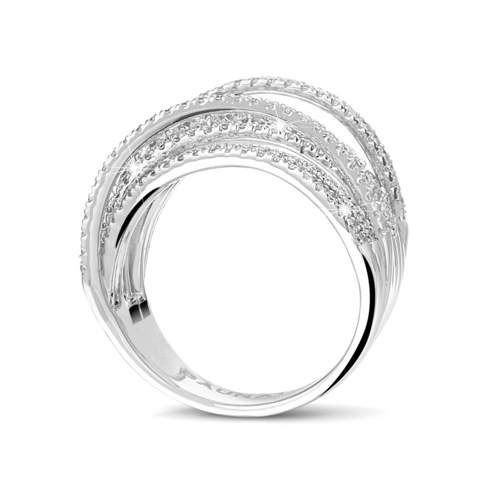 1.60 karaat ring in wit goud met ronde diamanten