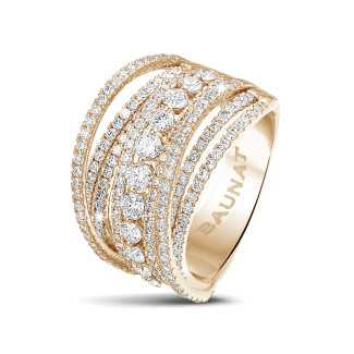 Ring met briljant - 1.60 karaat ring in rood goud met ronde diamanten