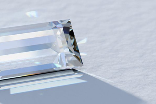Een baguette geslepen diamant