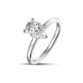 2.00Ct solitaire ring in wit goud met peervormige diamant