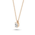 1.00 karaat solitaire hanger in rood goud met ovale diamant