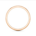 Licht gebolde trouwring van 2.00 mm in rood goud