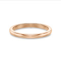 Licht gebolde trouwring van 2.00 mm in rood goud