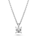 1.00 karaat solitaire hanger in wit goud met asscher cut diamant
