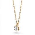 1.00 karaat solitaire hanger in rood goud met asscher cut diamant