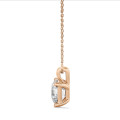 1.00 karaat solitaire hanger in rood goud met asscher cut diamant