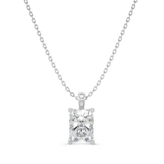 1.00 karaat solitaire hanger in wit goud met radiant cut diamant