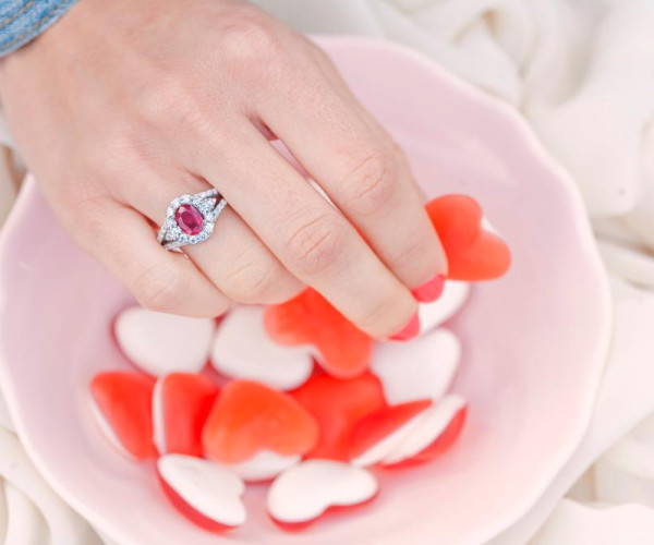 Daring colour: ruby and diamond ring
