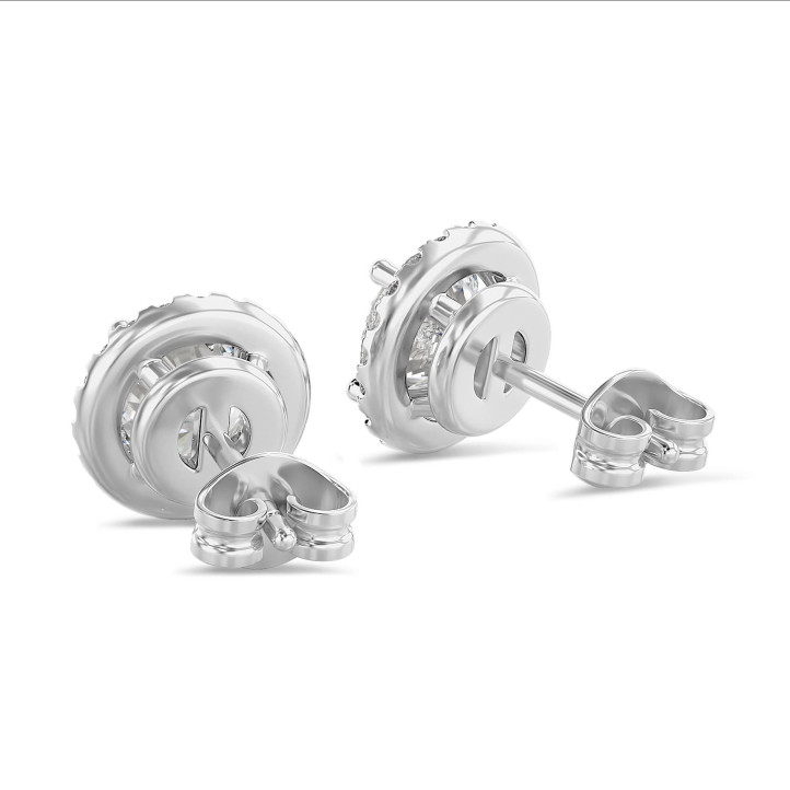 2.00 karaat halo oorbellen met diamanten in platina
