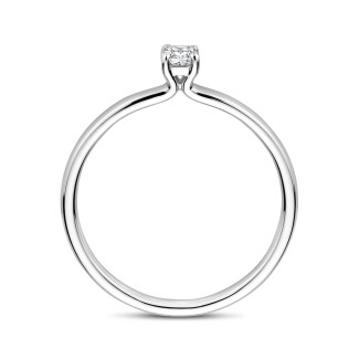 Ringen - 0.15 karaat solitaire ring met een radiant geslepen diamant in witgoud