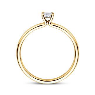 Nieuwe Artikelen - 0.15 karaat solitaire ring met een princess geslepen diamant in geelgoud