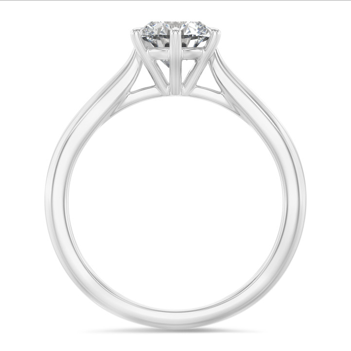 0.50 karaat diamanten solitaire ring in platina