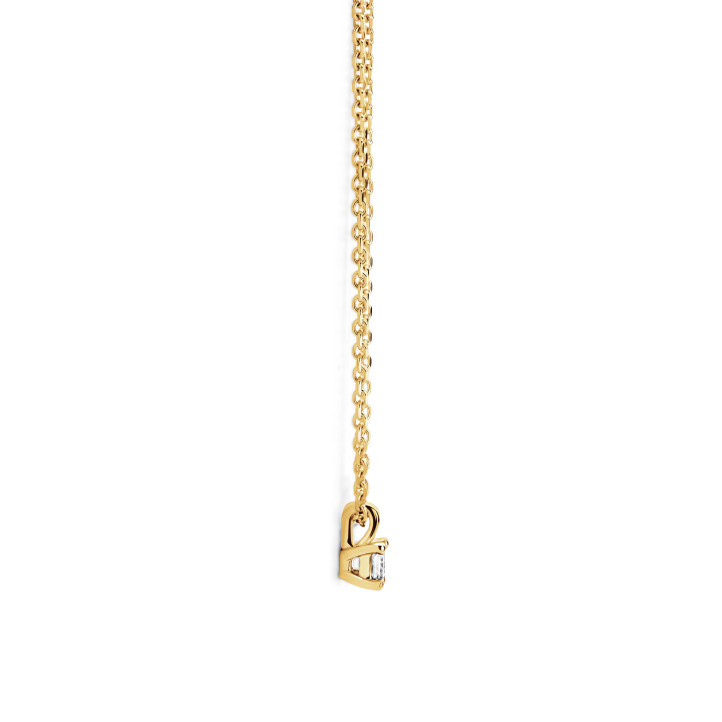 0.15 karaat solitaire hanger met princess geslepen diamant in geelgoud