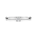 0.15 karaat solitaire ring met een rondgeslepen diamant in witgoud