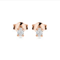 0.30 karaat solitaire oorbellen met ovaal geslepen diamanten in roodgoud