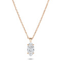 1.00 karaat solitaire hanger in rood goud met marquise diamant