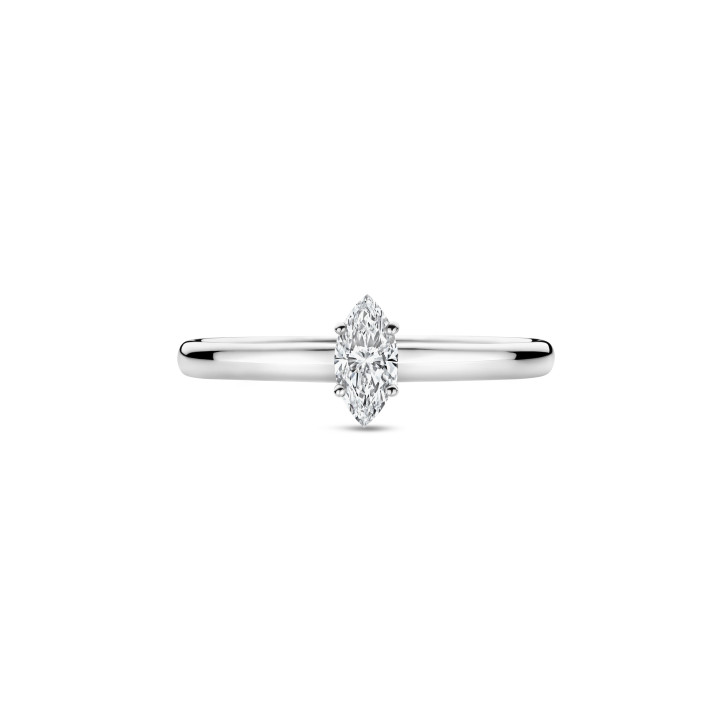 0.15 karaat solitaire ring met een marquise diamant in witgoud