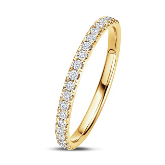 Diamanten alliance - 0.26 karaat half-bezette eternity ring in geel goud – past bij alle ringen uit de Fancy Shapes collectie