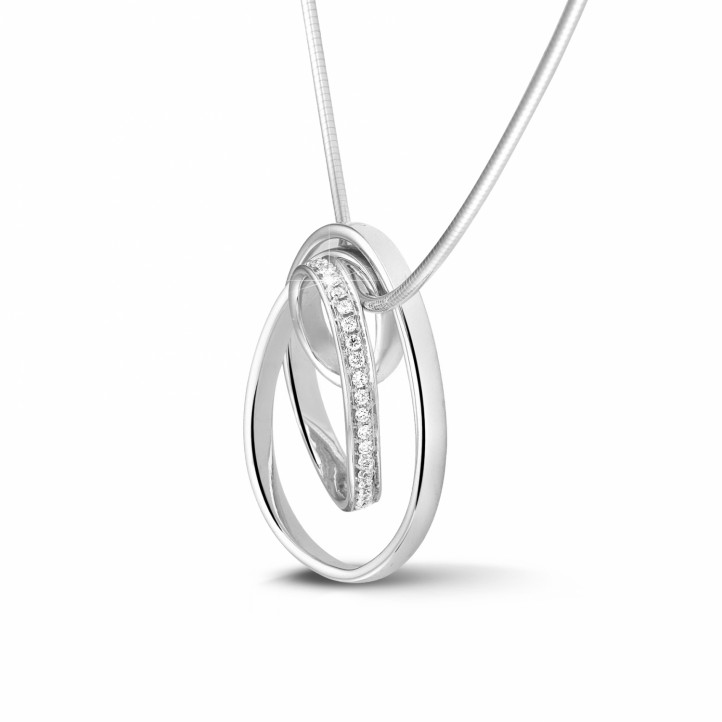 0.65 karaat diamanten design hanger in wit goud