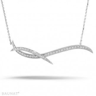Halskettingen - 1.06 karaat diamanten design halsketting in wit goud