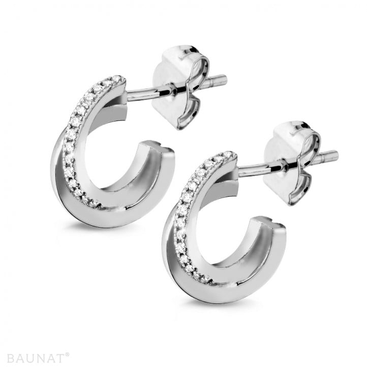 0.20 karaat diamanten design oorbellen in platina