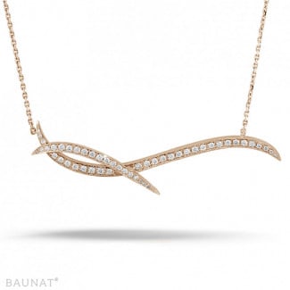 Halskettingen - 1.06 karaat diamanten design halsketting in rood goud