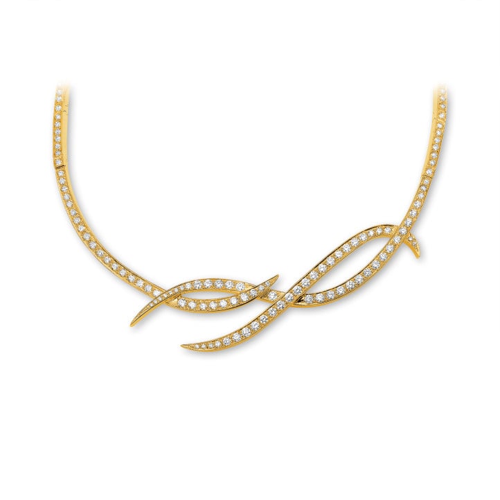 7.90 karaat diamanten design halsketting in geel goud
