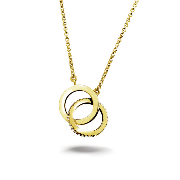 0.20 karaat diamanten design infinity halsketting in geel goud