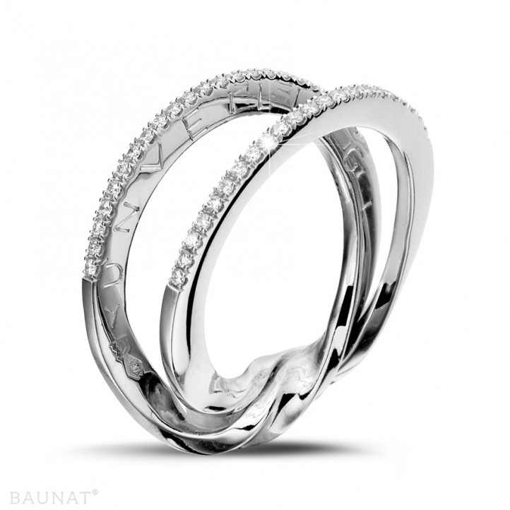 0.26 karaat diamanten design ring in platina