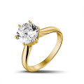 2.50 karaat diamanten solitaire ring in geel goud