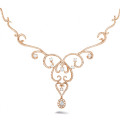 3.65 karaat diamanten halsketting in rood goud