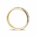 1.15 karaat brede ring voor dames in geel goud met twee rijen ronde diamanten