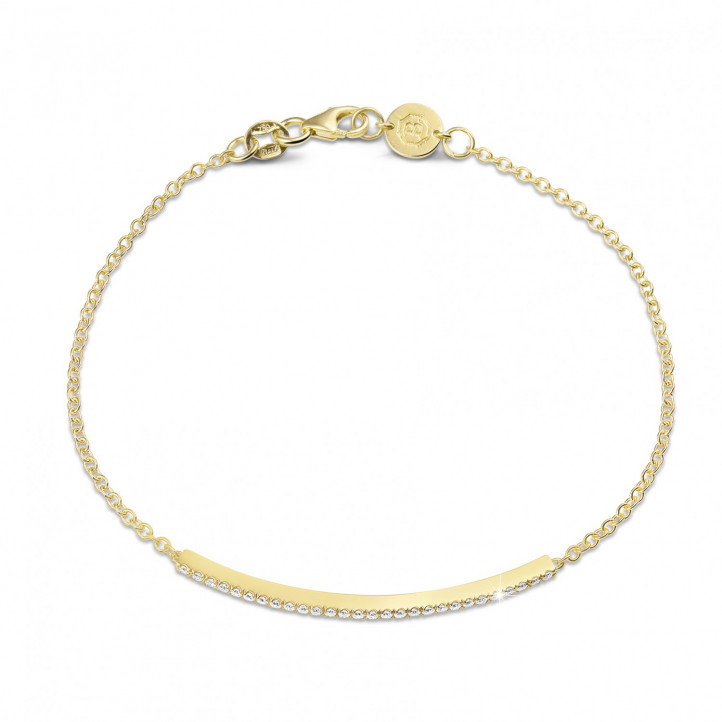 0.25 karaat fijne elegante diamanten armband in geel goud