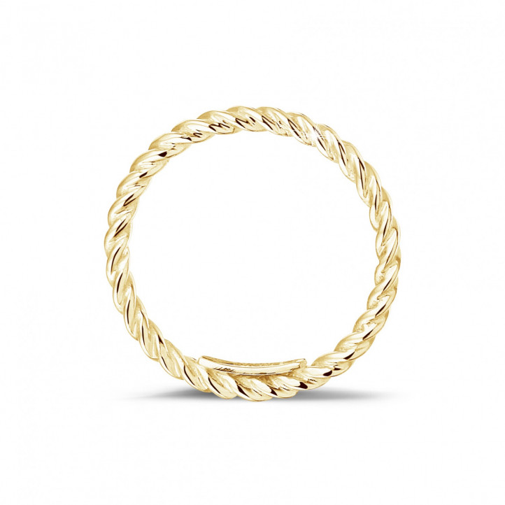 Gedraaide combinatie ring in geel goud