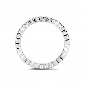 Diamanten alliance - Geblokte combinatie ring in wit goud