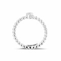 0.04 karaat diamanten combinatie ring met bolletjes in wit goud