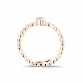 0.04 karaat diamanten combinatie ring met bolletjes in rood goud