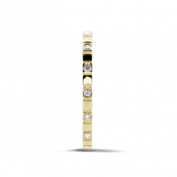 0.07 karaat diamanten geblokte combinatie ring in geel goud