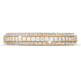 Gouden ring - 0.65 karaat diamanten alliance (half gezet) in rood goud
