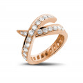 1.40 karaat diamanten design ring in rood goud