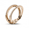 0.26 karaat diamanten design ring in rood goud