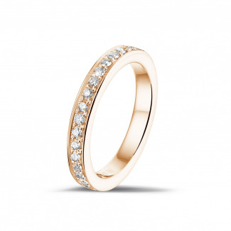 0.25 karaat diamanten alliance (half gezet) in rood goud