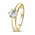 0.70 karaat diamanten solitaire ring in geel goud met zes griffen