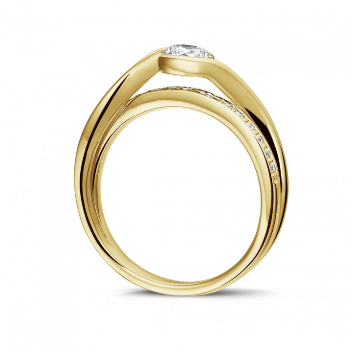0.50 karaat diamanten solitaire ring in geel goud