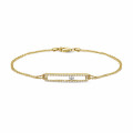 0.30 karaat armband in geel goud met zwevende ronde diamant