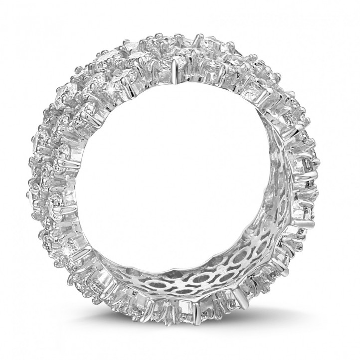 Diamanten ring in wit goud met visgraat design