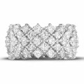Diamanten ring in wit goud met visgraat design